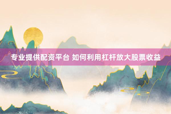 专业提供配资平台 如何利用杠杆放大股票收益
