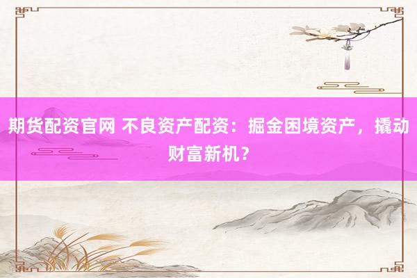 期货配资官网 不良资产配资：掘金困境资产，撬动财富新机？