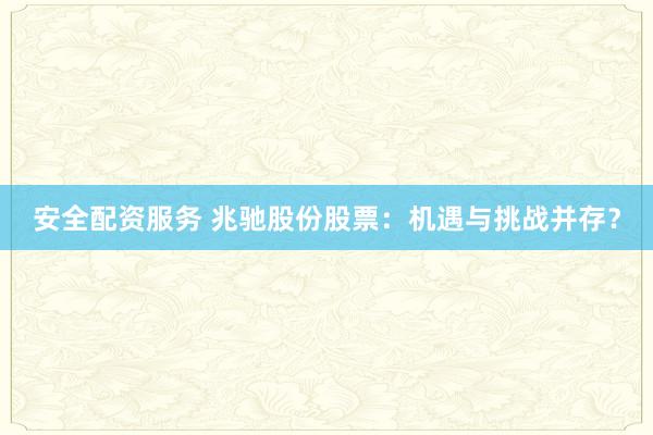 安全配资服务 兆驰股份股票：机遇与挑战并存？